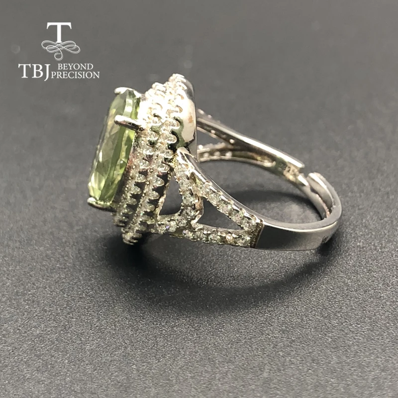 TBJ, кольца хорошего цвета, перидот, зеленый топаз, натуральный драгоценный камень, серебро 925 пробы, модное ювелирное изделие для девочек, хороший подарок на день рождения