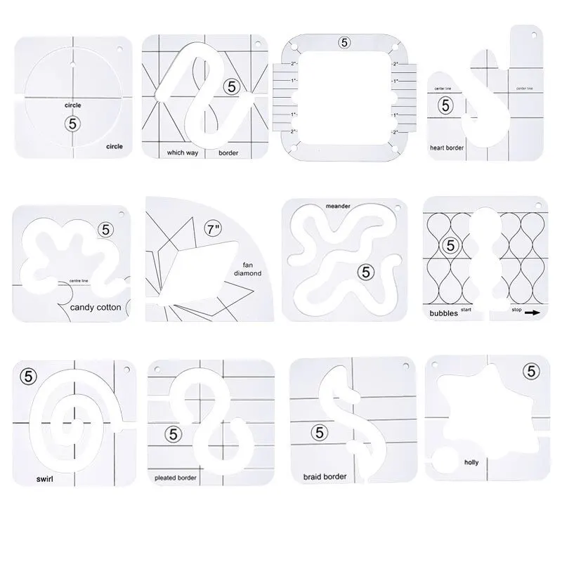 Free Motion Quilting Template Series 5 with Quilting Frame for Domestic  Sewing Machine (TK(Q5-08)) - AliExpress