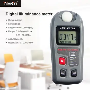 

Yieryi MT-30 Digital Luxmeter 0-200,000 LCD Display Light Meter Environmental Testing Illuminometer Sensor Large Photometer