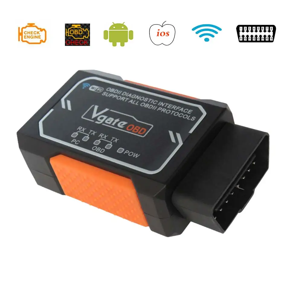 Vgate OBD2 сканер Elm 327 V1.5 WiFi Автомобильные диагностические инструменты Elm327 Wi-Fi OBDII