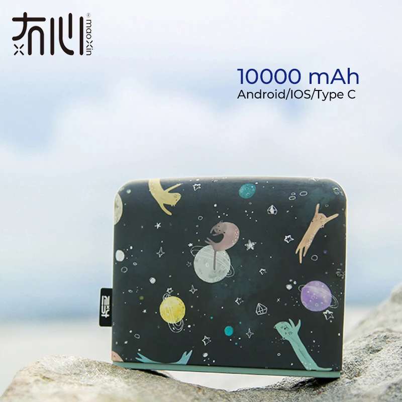 

Maoxin original pocket power bank 10000mAh mini super slim dual input and output unicorn space pineapple watermelon powerbank