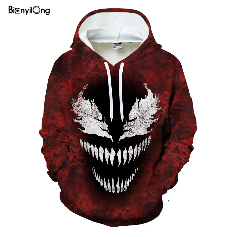 

New mens hoodies Super Hero Movies Venoms Spiders Anime Cosplay 3D Prints Zippers Cardigan Hooded Sport Jacket Halloween Hoodies