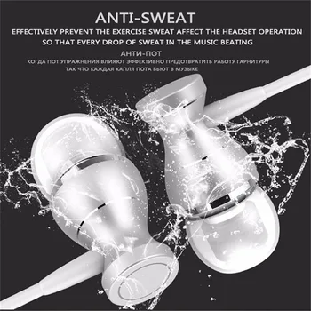 

3.5mm hifi Sport Headset For iPhone Samsung Xiaomi Magnet Metal Earphone Heavy Bass Sound Anti-Sweat with Mic Handsfree Earbuds