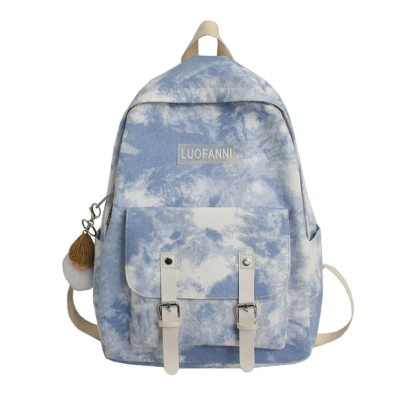 

Simple Style Canvas Running Sport Bag for Gym Fitness New Fashion Backpack For College Student Tie Dye Gradient Casual Bagpack