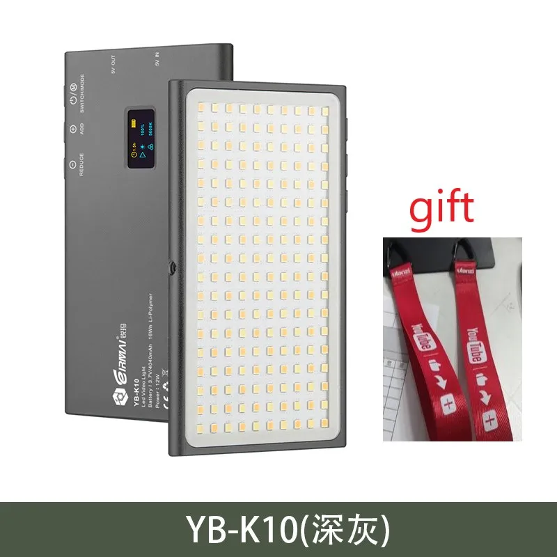 Gray With Gift EIRMAI YB-K10 карманный светодиодный светильник для видеокамеры 4040 мАч power Bank лампа для фотографии для Canon Eos m50 Nikon sony DSLR камеры - Цвет: Gray With Gift