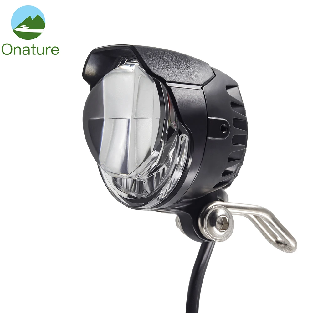Onature e bike light headlight 85 lux input DC 12V 36V 48V 52V ebike