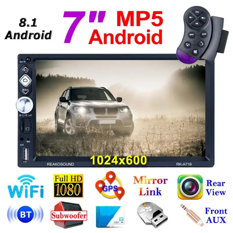  RK-A718 7 zoll Touchscreen Android 8.1 1G + 16G Auto In-dash Stereo GPS Bluetooth 40 FM radio Spieg