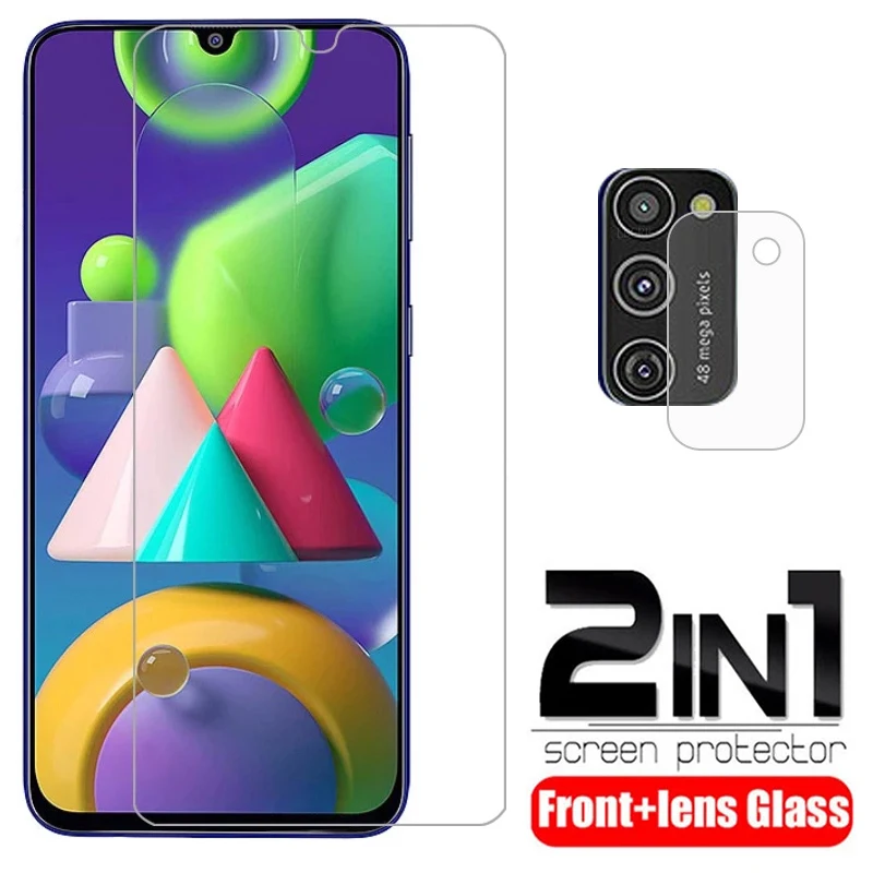 2 in 1 Protective Glass For Samsung Galaxy M21S Tempered Screen