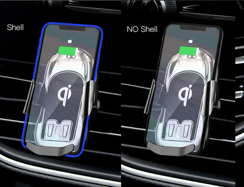 Wireless car charger in wireless charger for Samsung note9 / S10 / S9 and iPhone wireless charger holder and Receiver