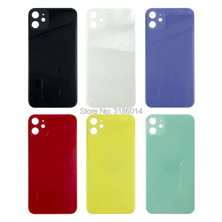 Novecel 6 Colors Moblie Phone Back Cover Case For iphone 11 Rear Battery Door Back Housing With Big Hole Back Glass Replacement