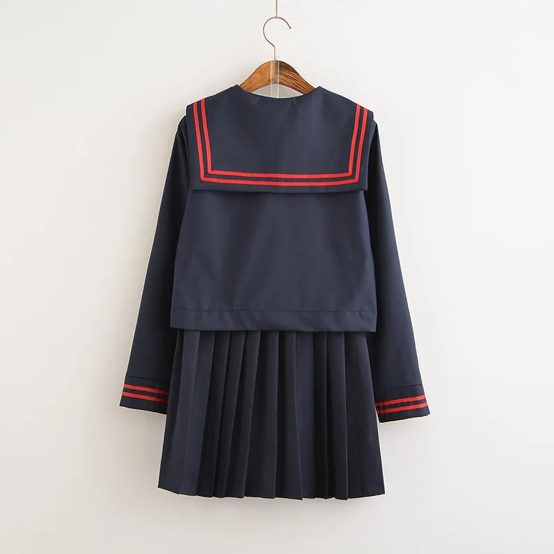 Black School Dresses Jk Uniforms Sailor Suit Anime Japanese School Uniform For Girls High School Students Pleated Skirt With Bow