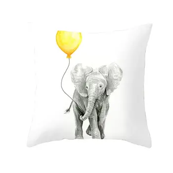 

Flax Different Patterns Yellow Pillow Car Sofa Waist Pad Cushion Cover Household Items Durable Anti-dirty Convenient