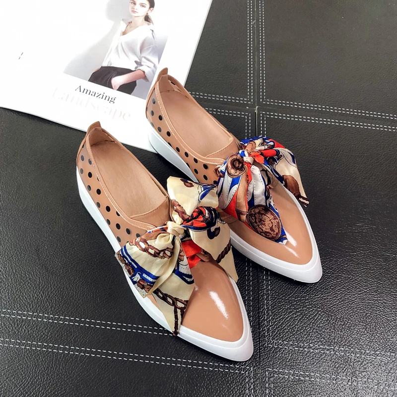 Women Flats 2023 Genuine Leather Sneakers Round Toe Slip On Chunky Loafers  Flats Platform Brogues Ladies Summer Gladiator Shoes - AliExpress