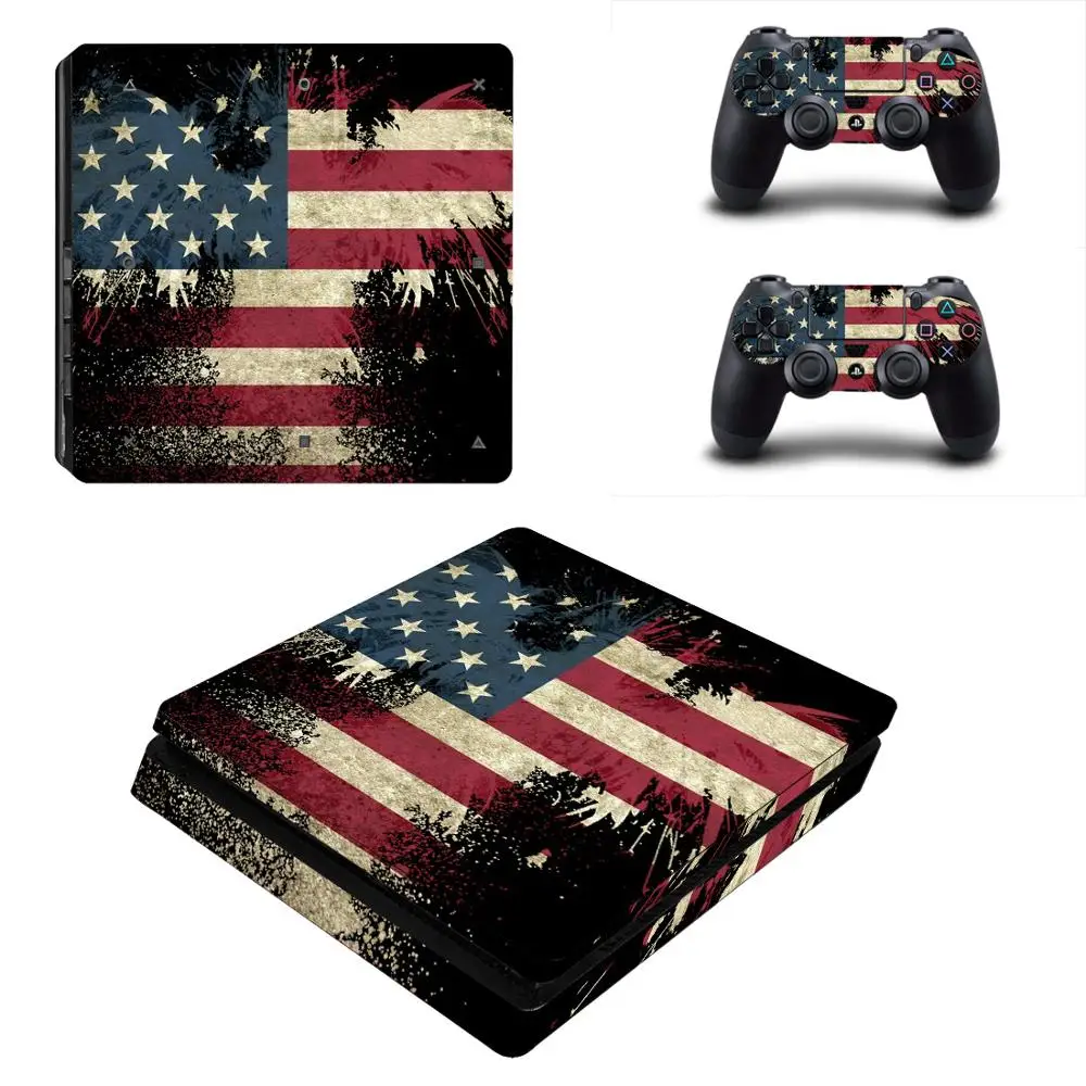Свяжитесь с нами в виде американского флага PS4 тонкий Стикеры s Play station 4 кожи