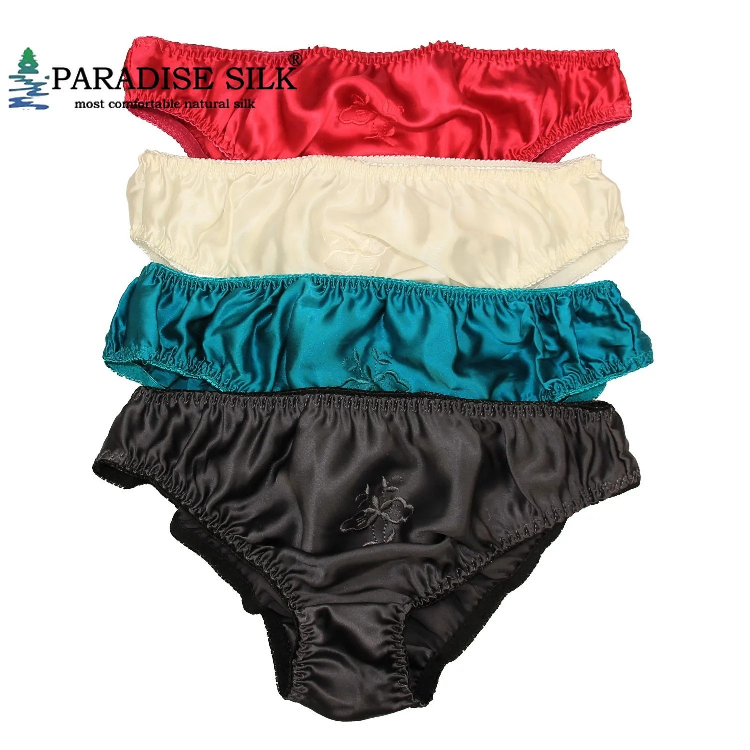

Womens Silk Briefs Lot 4 Pair 100% Pure Bikini Panties High Quality Underwear Womens Sexy Underwear Size US S M L XL 2XL