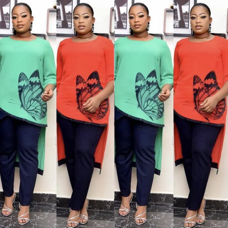 

2020 Dashiki Traditional African Clothing Two Piece Set Women Africaine Diamond Bodycon Dress+Pants African Clothes