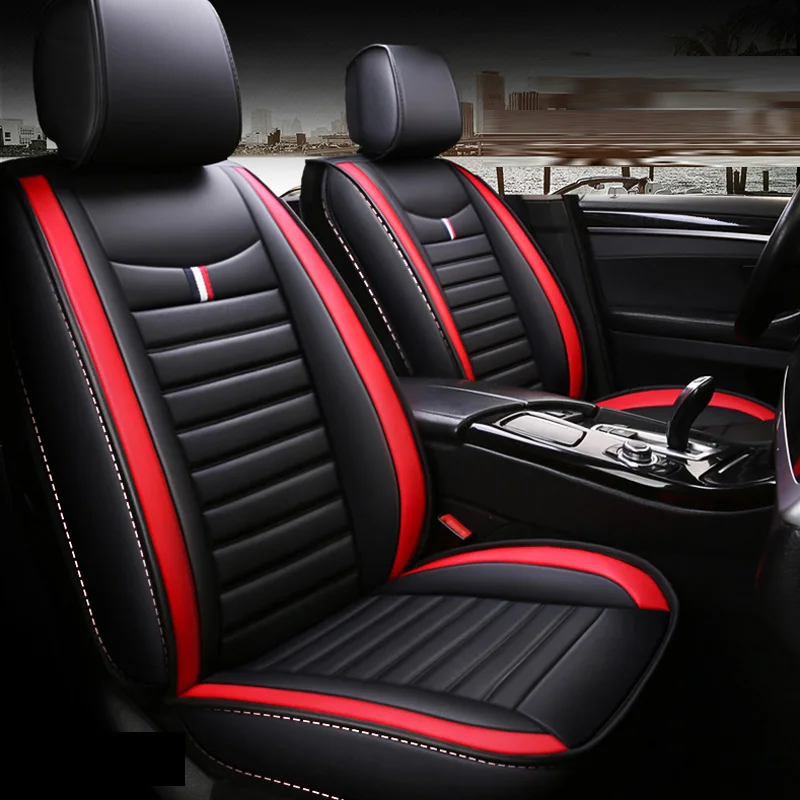 車のシートカバーpu革カーシートクッションない移動ユニバーサル自動車の付属品カバー黒/赤不スライドladaベスタE1 X30|Automobiles  Seat Covers| - AliExpress