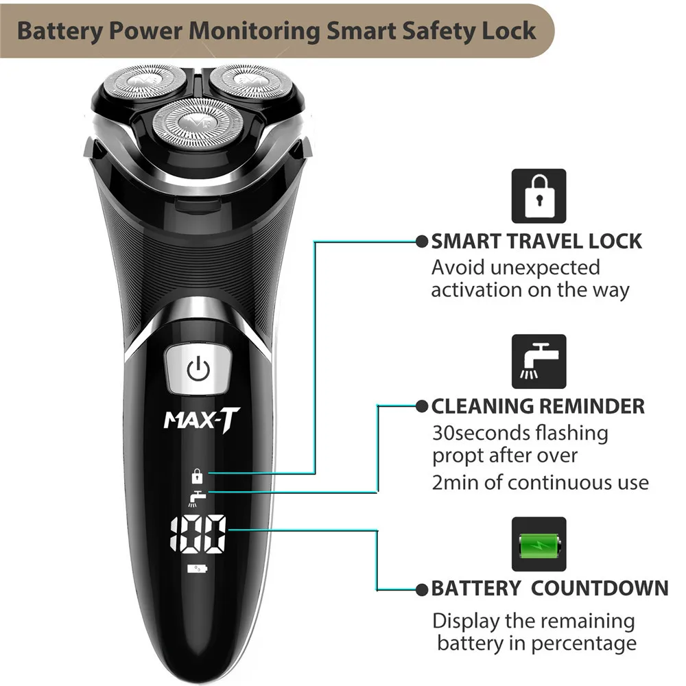 MAX T RMS8101 электробритва уход за лицом моющийся USB кабель перезаряжаемый тройной