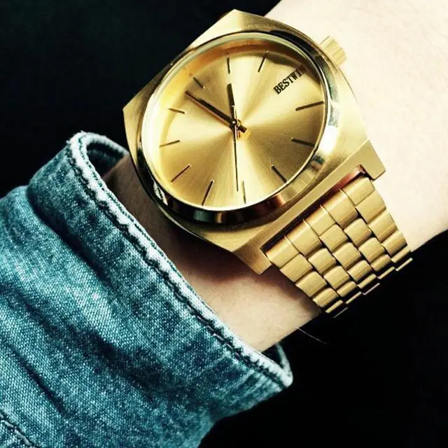 2020 waterproof men watch gold green Dial Stainless steel strap simple Large Dial women watch ladies high quality top famous