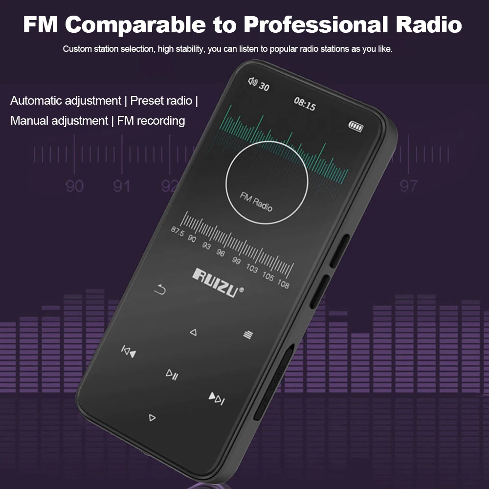 Ruidu 8 Гб mp3-плеер D10 цифровой BT без потерь аудио видео плеер Bluetooth FM радио Запись голоса электронная книга чтение TF карт ридер