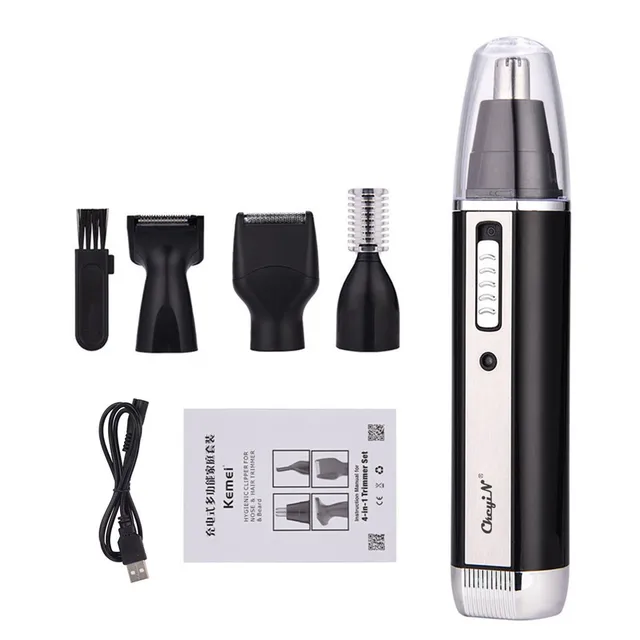 4 in 1 Professional Electric Rechargeable Nose and Ear Hair Trimmer Shaver Temple Cut For Men Personal Care Tools S36 1