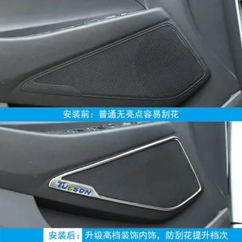 

for 2015-2019 Hyundai Tucson car door sound decoration frame Tucson horn ring interior decoration refitt bright sticker