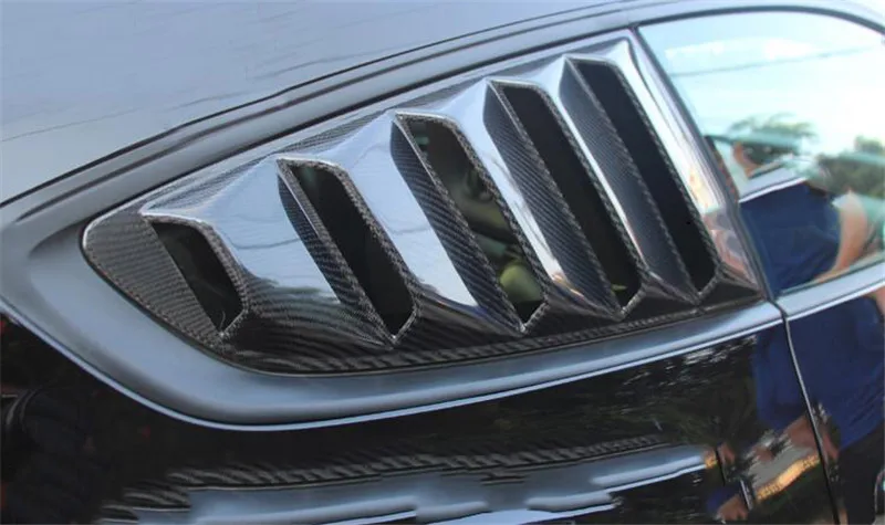 Для Mustang настоящий углерод волокно заднего бокового окна автомобиля декоративные- ford mustang окна автомобиля затвор выход диффузор