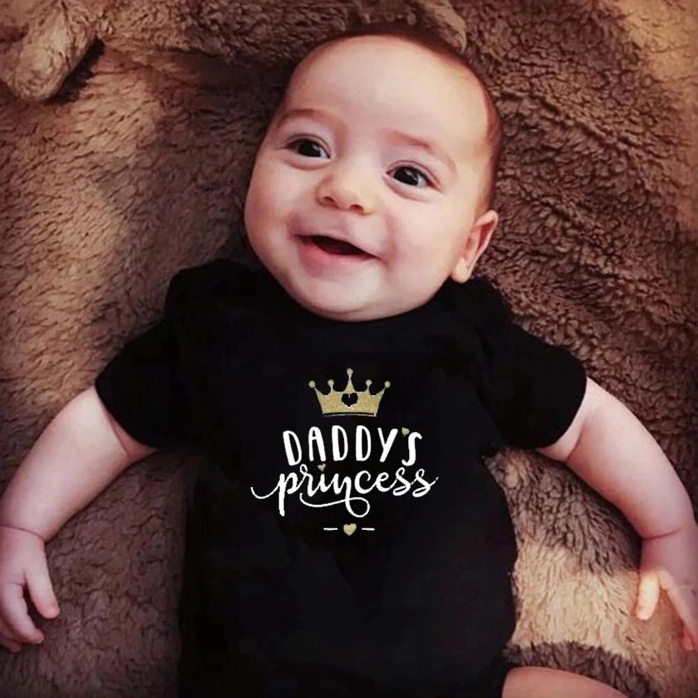 

Funny New Born Baby Clothes Daddy's Princess Print Summer Jumpsuit for Babies Newborns Rompers Infant Shower Gifts Kids Outfits