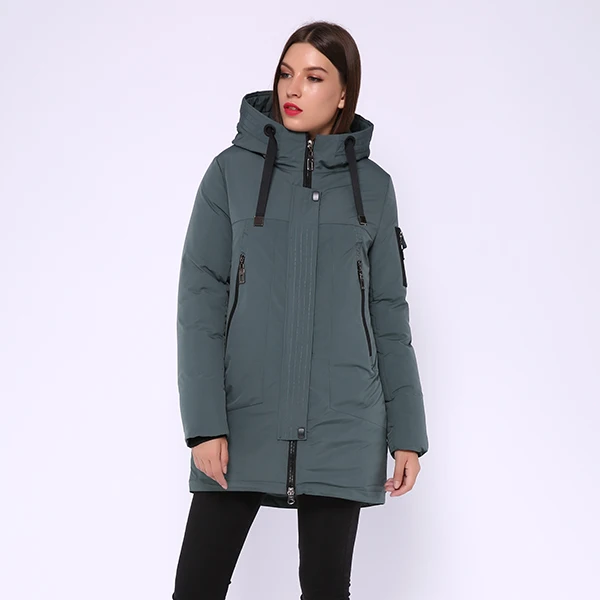 AORRYVLA Новая коллекция Зимний пуховик женский Длинная парка пальто с капюшоном Толстая куртка Женская парка зимняя куртка теплая Высококачественная - Цвет: Light green