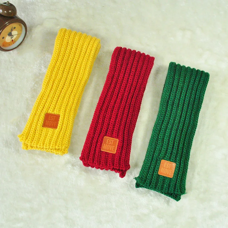Fashion Children Knitted Scarf Solid Color Thicken Winter Keep Warm Kids Boys Girls Neck Scarves BMF88