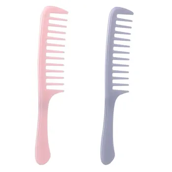

6pcs Haircut Combs Smooth Hairdressing Wide Teeth Hair Combs for Salon Home (Light Blue and Pink)