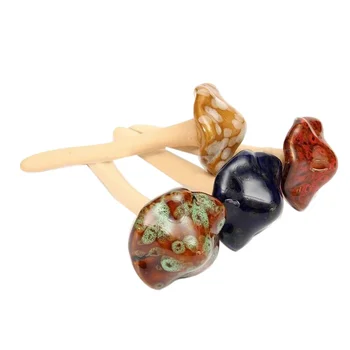 

Ceramic Handicrafts Succulent Flower Decoration Open Face Small Mushroom Garden Decoration Color Glaze Garden Greening