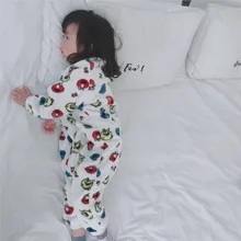 Детские пижамы на осень и зиму, двухсторонний фланелевый спальный мешок, детский спортивный костюм, теплые пижамы с рисунком