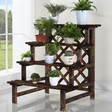 Антикоррозийные деревянные наружная лестница цветок носить деревянный балкон Многослойные эффектные газированные деревянные настоящие деревянные садовые цветочные горшки больше