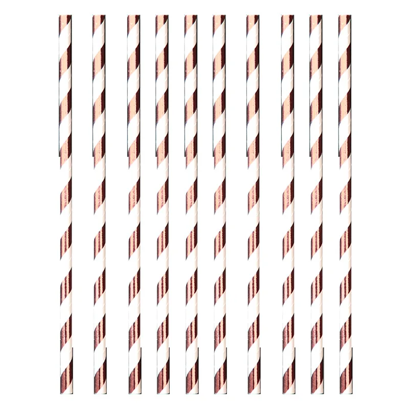 Straw 25pcs Розовый Золотой горошек Рождественская вечеринка украшения бумажный стаканчик, тарелка соломенный стол покрытие шампанского золото точка принадлежности для тематической вечеринки посуда - Цвет: Straw 25pcs