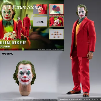 

In Stock Collectible 1/6 MTOYS MS008 Joaquin Joker Red Suit Ver. Makeup Head Sculpt with Mask Set Full Set Action Figure Model
