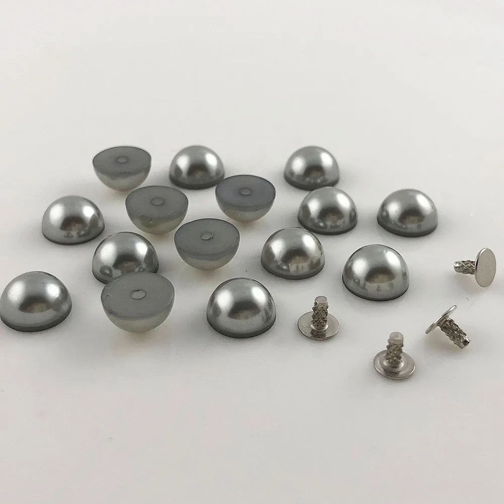 6MM Light Gray Doranyo 100/200 наборы полукруглые заклепки Имитация Жемчуга панк-Шпильки Шипы Декор заклепки подходят для ремней сумки обувь одежды DIY - Цвет: 6MM Light Gray