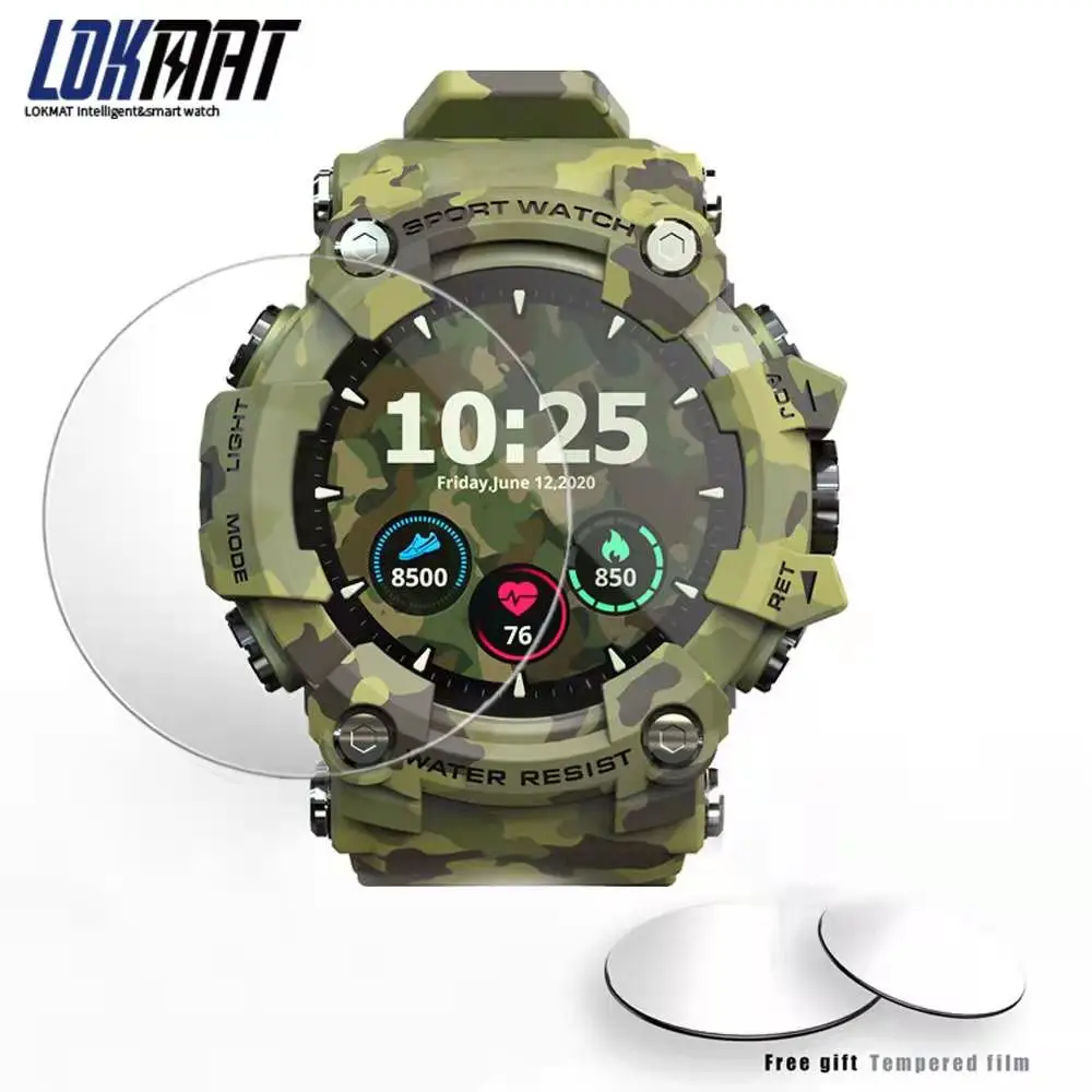 Reloj deportivo inteligente con Control remoto, reloj deportivo con Control del ritmo cardíaco, Bluetooth, impermeable, con película templada