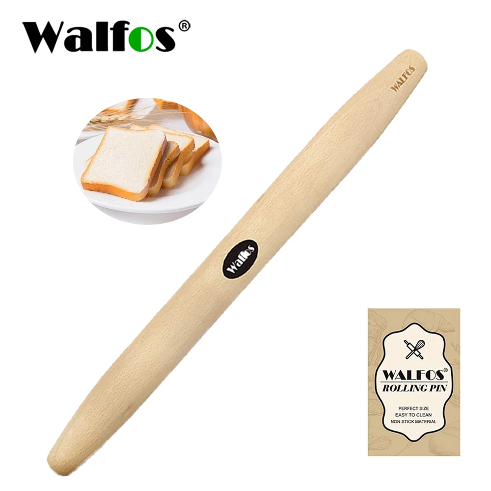 Rolling Pin WALFOS 9/18/20/24 Inch Wooden Rolling Pin Fondant Cake Dough Roller Non-Stick Cooking Tool Gadgets Pasta Dumpling Skin Maker rolling pin,dough roller