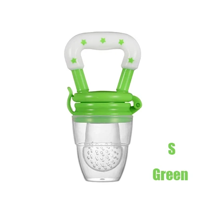Green S Обучающая ручка для кормления бутылочка, силиконовый инструмент для кормления ребенка, соска для кормления ребенка, устройство для кормления, фруктовая свежая еда, Детская соска для кормления - Цвет: Green S