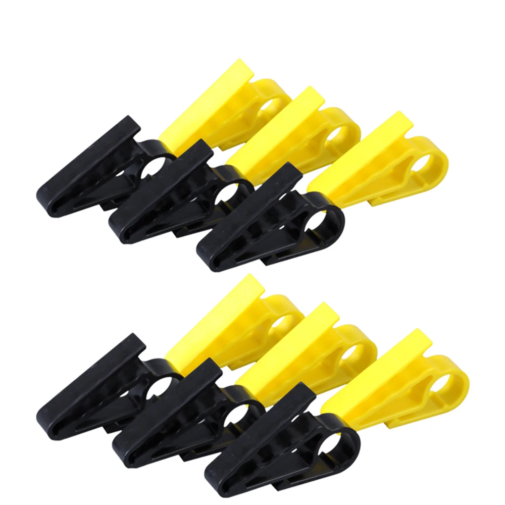 5 Pcs 노란색 플라스틱 골퍼 시가 담배 홀더 클립 휴대용 병 골프 클램프 액세서리 골프 훈련 보조 도구