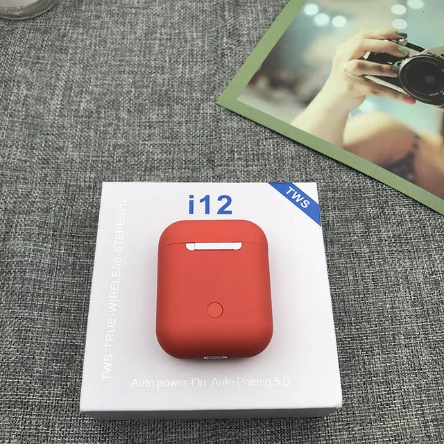 i12 red I12 TWS Bluetooth 5,0 наушники стерео гарнитура двойные звонки умные сенсорные наушники Pk I9S I10 I11 Tws для Android IOS смартфон - Цвет: i12 red