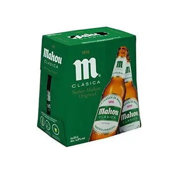 

Mahou Clásica Cerveza Dorada Lager, 4.8% de volumen de alcohol - Pack de 6 x 25 cl