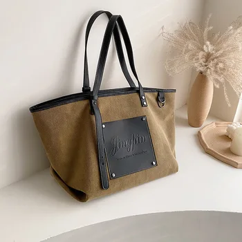 

Vintage Casual Tote Bag for Women 2020 Large Size Shoulder Bag Cloth Farbic Lady Handbags over the shoulder bag Shopper Bag