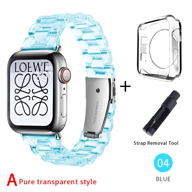 Newest Strap for Apple Watch Band Series SE 7 6543 Transparent for Iwatch bracelet 38 41 45 40mm 42mm 44mm Watchband accessories blue