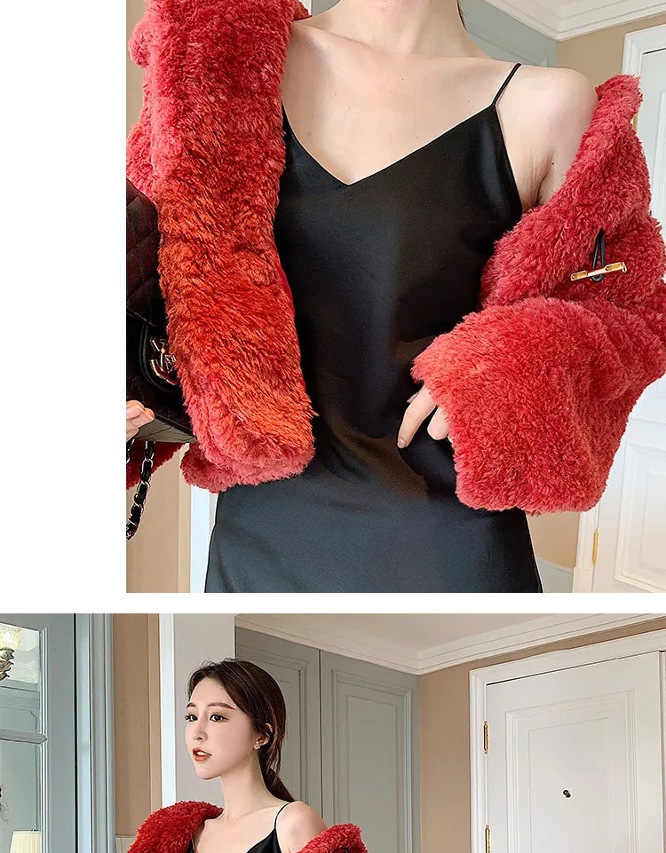Autumn And Winter New Products Teddy Bear Thick Warm Composite materials Fur Coat Korean-style Fashion Debutante Elegant S