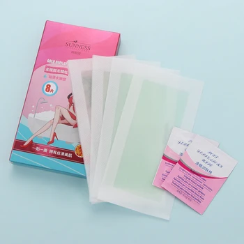 

4 Pairs/8 Sides Non -Woven Eyebrow Leg Face Body Depilatory Hair Removal Cold Wax Strips Paper Waxing Eye Brow Shaping Tape