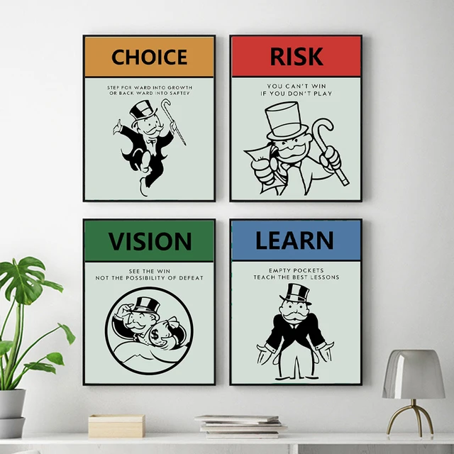 Monopoly Collection Board Game Posters and Prints Gaming Room Wall Art Pictures Decoration Canvas Painting Office Home Decor