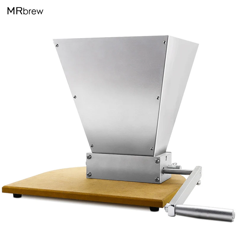 2 rollers mill Нержавеющая сталь 2 ролика солодовая мельница дробилка для дома пивоварения зернодробилка ручная Регулируемая ячмень шлифовальная машина с деревянной основой - Цвет: 2 rollers mill