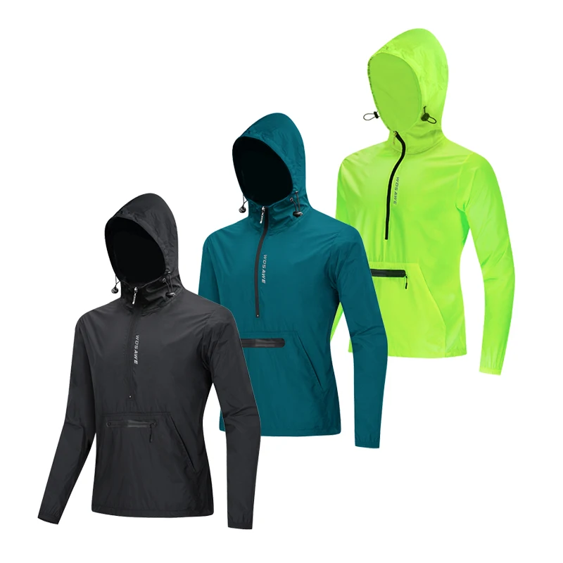WOSAWE Men's Road Bike Cycling Hoodies Jacket Waterproof Reflective ciclismo MTB Bicycle Riding Hooded Jackets Windbreaker M-3XL